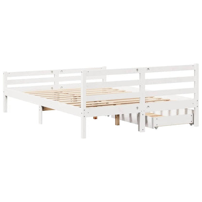 Letto senza Materasso Bianco 140x200 cm Legno Massello di Pino | homemem39