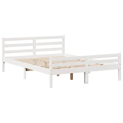 Letto senza Materasso Bianco 150x200 cm Legno Massello di Pino | homemem39