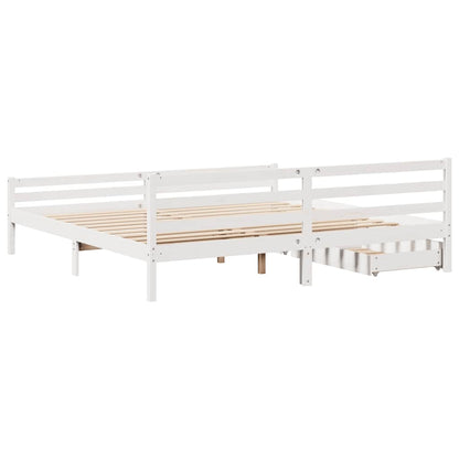 Giroletto senza Materasso Bianco 200x200 cm Legno Massello Pino | homemem39