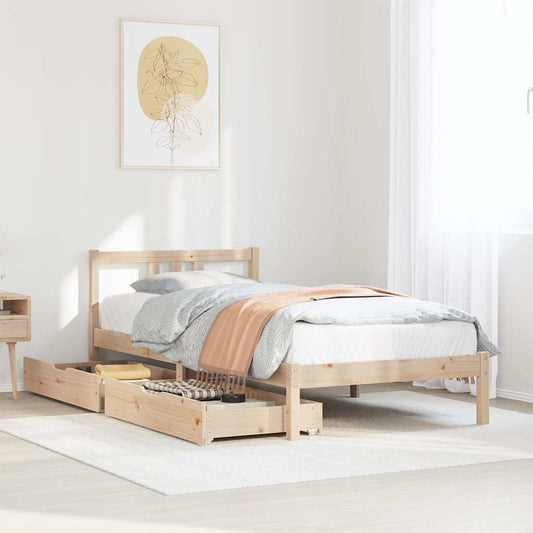 Letto senza Materasso 75x190 cm in Legno Massello Pino | homemem39