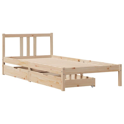Letto senza Materasso 90x190 cm in Legno Massello di Pino
