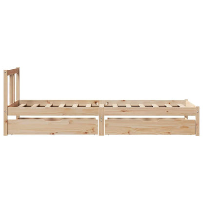 Letto senza Materasso 90x190 cm in Legno Massello di Pino