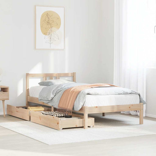 Letto senza Materasso 90x190 cm in Legno Massello di Pino | homemem39