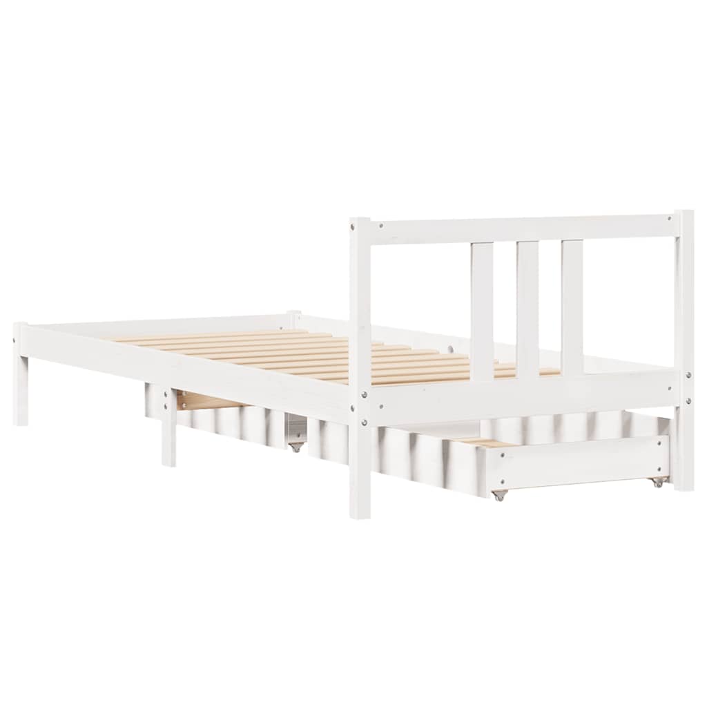 Letto senza Materasso Bianco 90x200 cm Legno Massello di Pino - homemem39