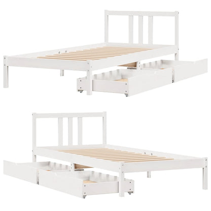 Letto senza Materasso Bianco 90x200 cm Legno Massello di Pino - homemem39