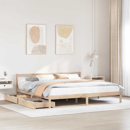 Letto senza Materasso 180x200 cm in Legno Massello di Pino