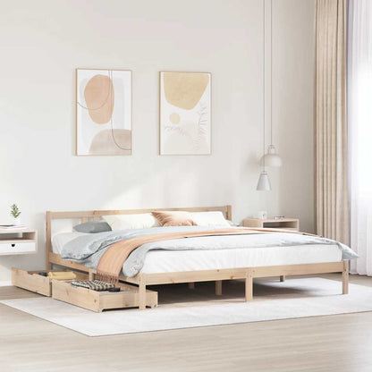 Letto senza Materasso 200x200 cm in Legno Massello di Pino