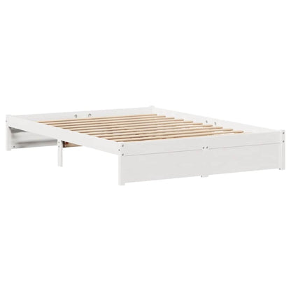 Letto senza Materasso Bianco 140x190 cm Legno Massello di Pino - homemem39