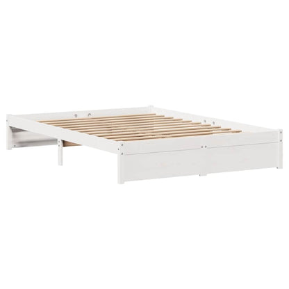 Letto senza Materasso Bianco 140x190 cm Legno Massello di Pino - homemem39