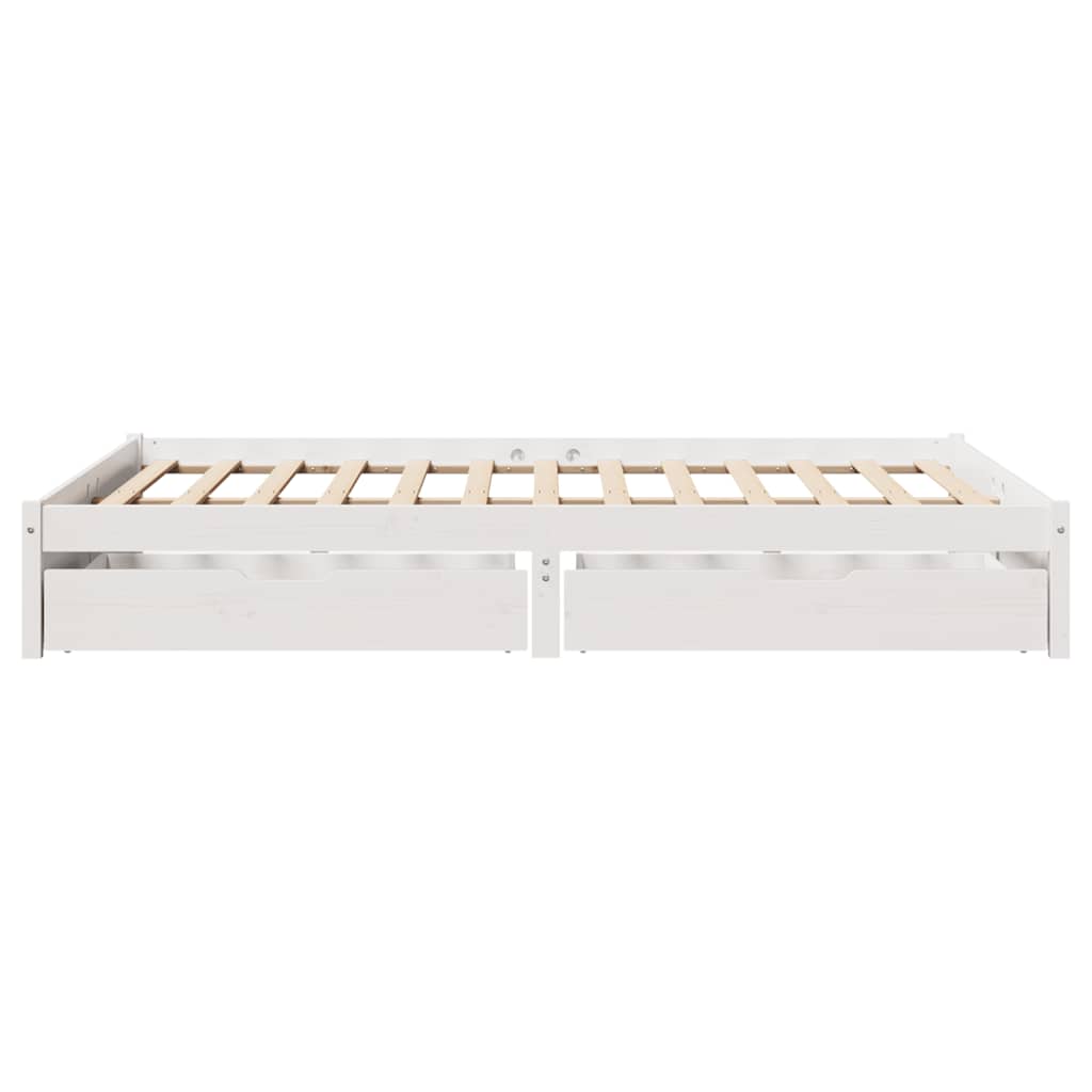 Letto senza Materasso Bianco 150x200 cm Legno Massello di Pino - homemem39