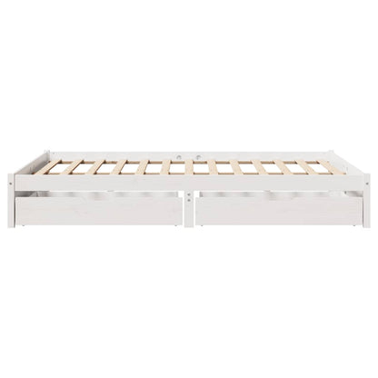 Letto senza Materasso Bianco 150x200 cm Legno Massello di Pino - homemem39