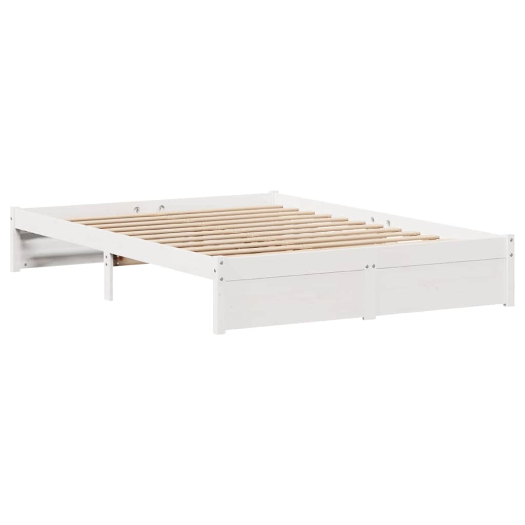 Letto senza Materasso Bianco 150x200 cm Legno Massello di Pino - homemem39