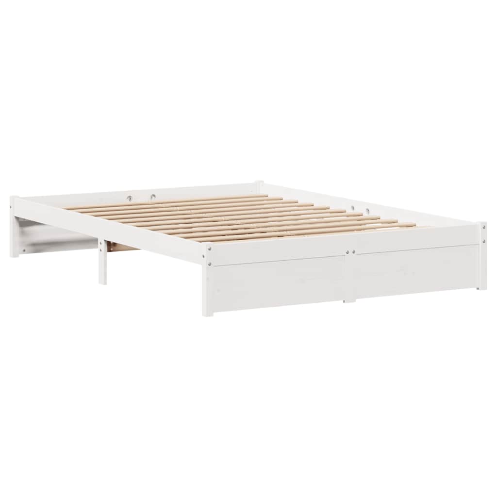 Letto senza Materasso Bianco 160x200 cm Legno Massello di Pino