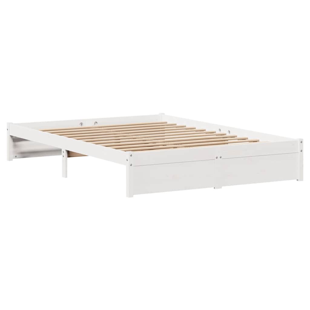Letto senza Materasso Bianco 160x200 cm Legno Massello di Pino