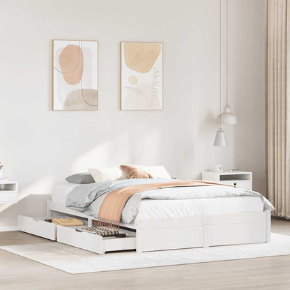 Letto senza Materasso Bianco 160x200 cm Legno Massello di Pino