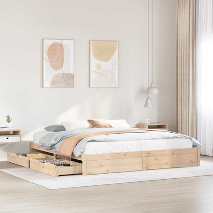 Letto senza Materasso 180x200 cm in Legno Massello di Pino