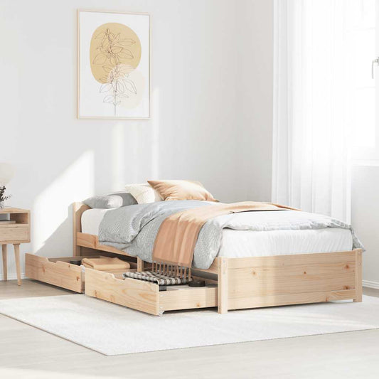 Letto senza Materasso 90x190 cm in Legno Massello di Pino | homemem39