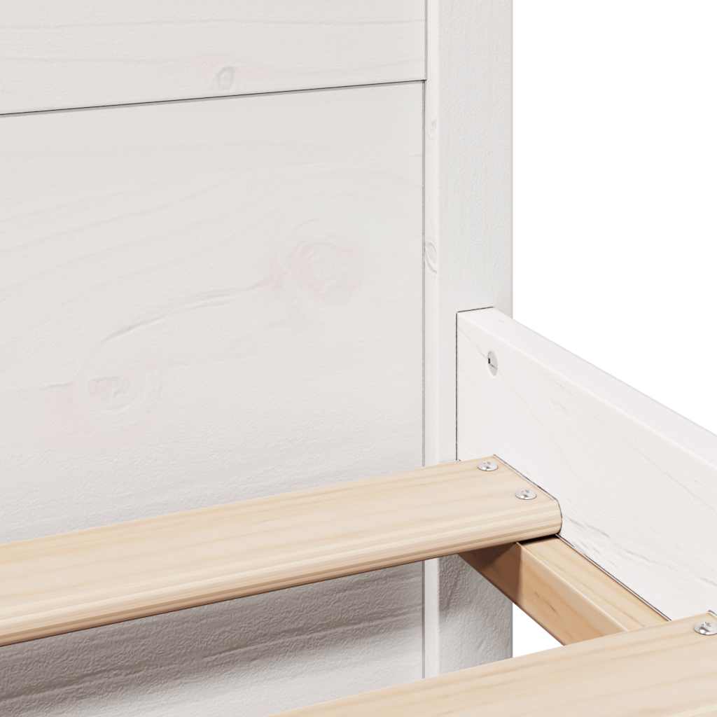 Letto senza Materasso Bianco 90x190 cm in Legno Massello Pino - homemem39