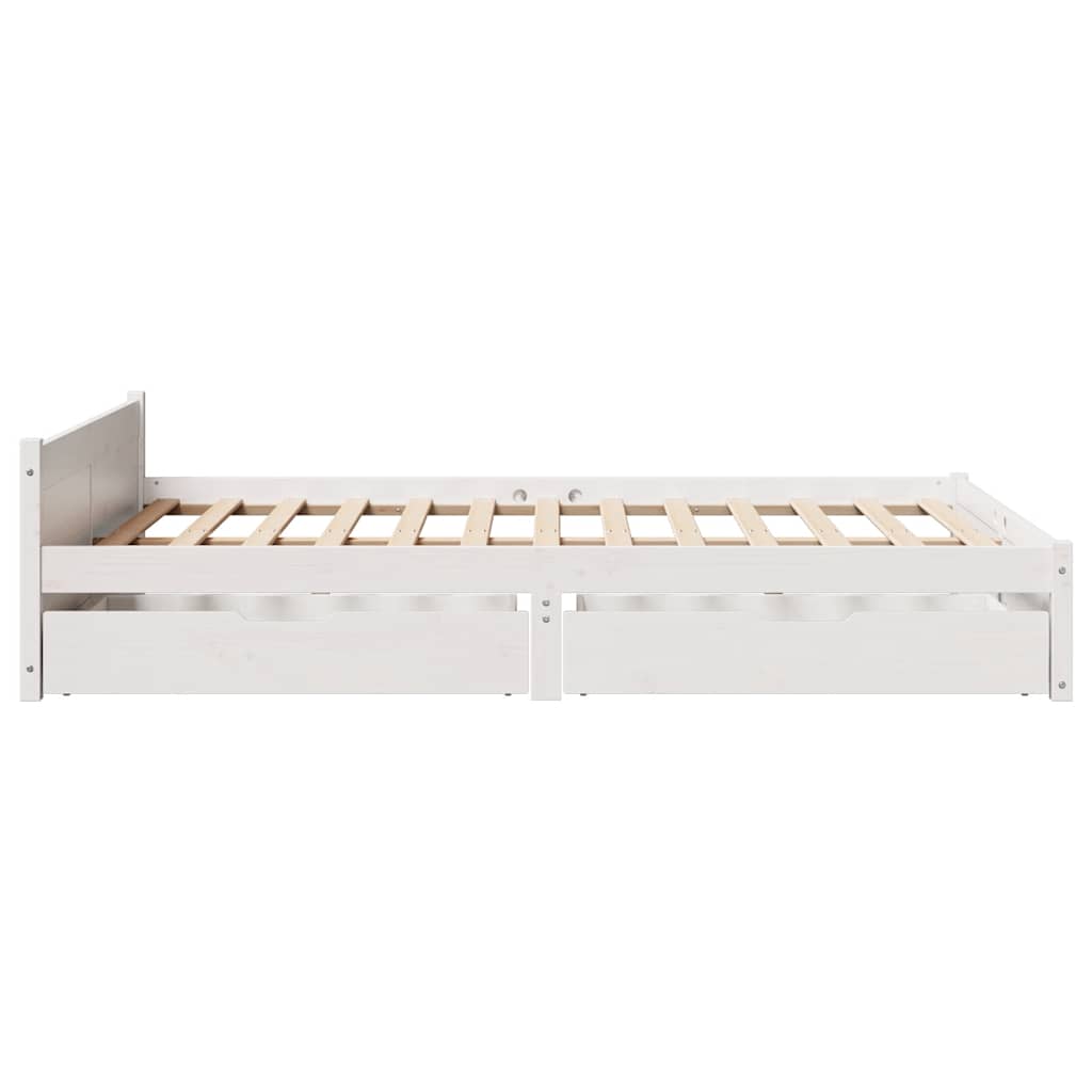 Letto senza Materasso Bianco 140x190 cm Legno Massello di Pino | homemem39