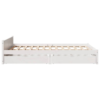 Letto senza Materasso Bianco 140x190 cm Legno Massello di Pino | homemem39
