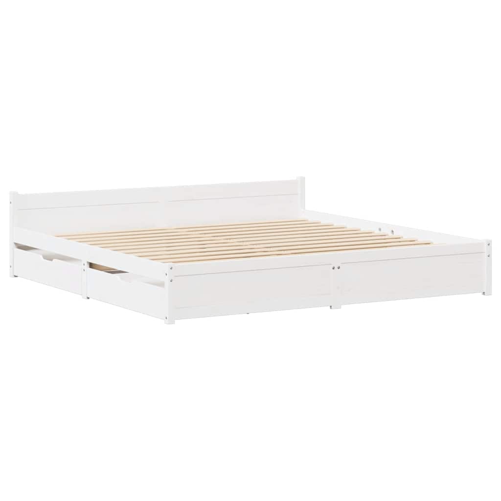 Letto senza Materasso Bianco 120x200 cm Legno Massello di Pino | homemem39