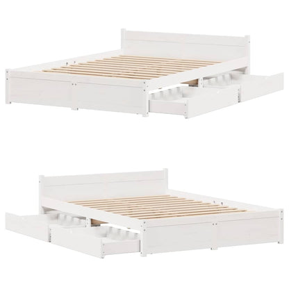 Letto senza Materasso Bianco 120x200 cm Legno Massello di Pino | homemem39