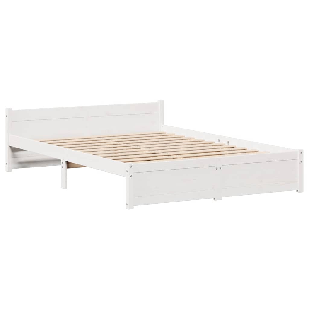 Letto senza Materasso Bianco 140x200 cm Legno Massello di Pino | homemem39