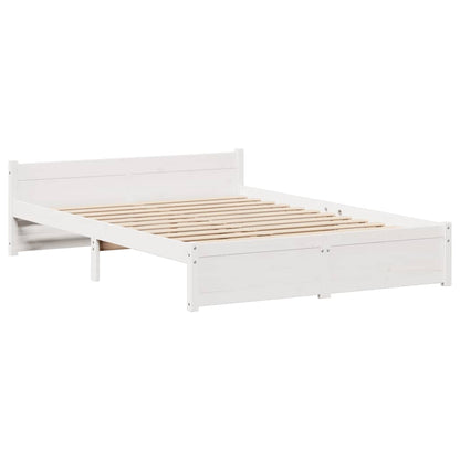 Letto senza Materasso Bianco 150x200 cm Legno Massello di Pino - homemem39