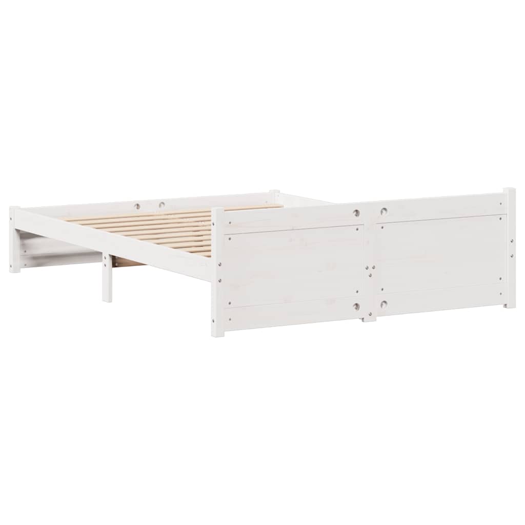 Letto senza Materasso Bianco 150x200 cm Legno Massello di Pino - homemem39
