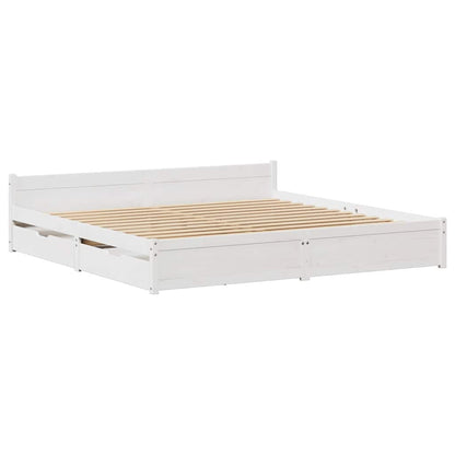 Letto senza Materasso Bianco 180x200 cm Legno Massello di Pino - homemem39