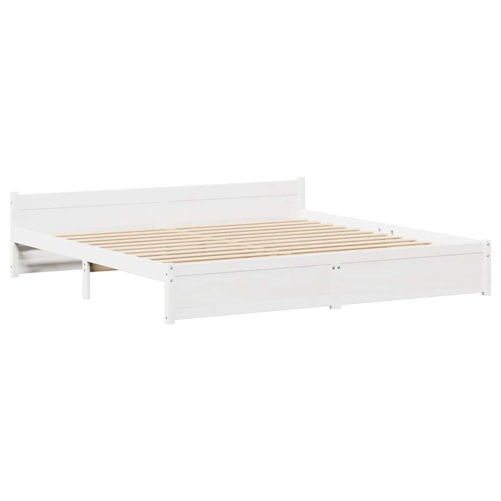 Letto senza Materasso Bianco 180x200 cm Legno Massello di Pino - homemem39