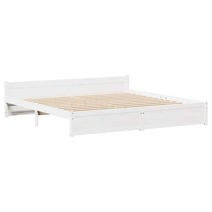 Letto senza Materasso Bianco 180x200 cm Legno Massello di Pino - homemem39