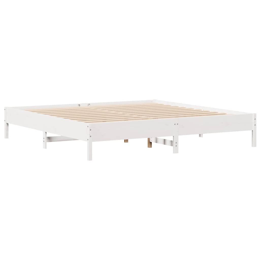 Giroletto senza Materasso Bianco 200x200 cm Legno Massello Pino | homemem39