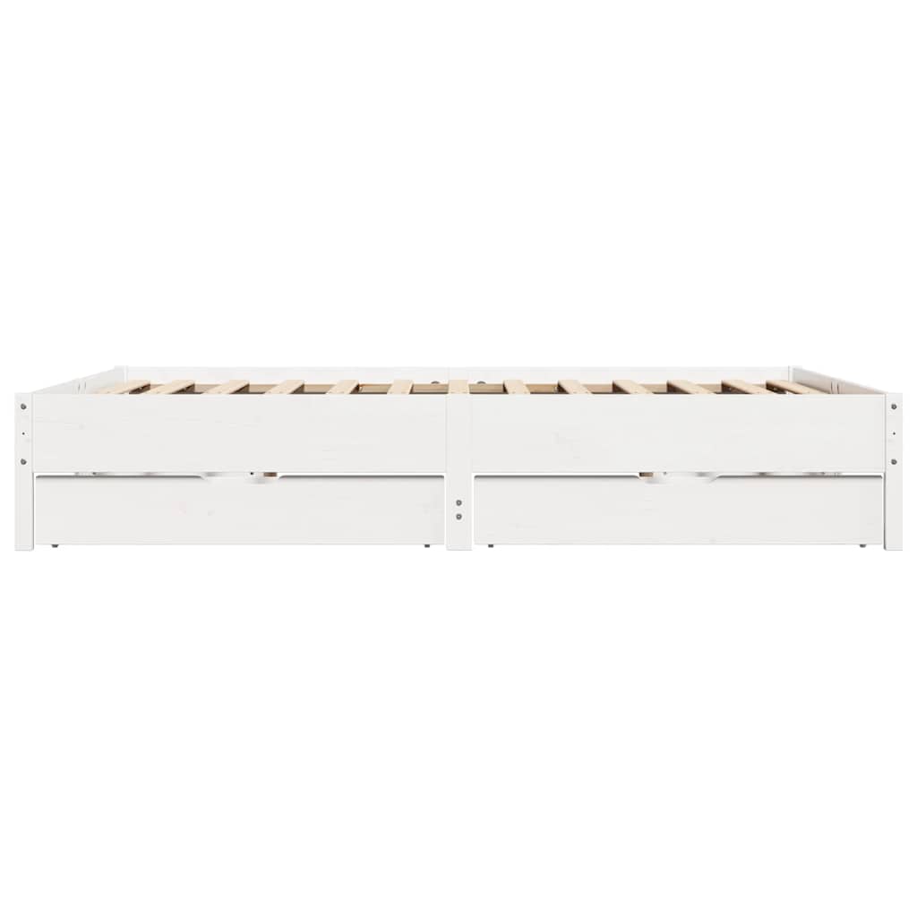 Giroletto senza Materasso Bianco 200x200 cm Legno Massello Pino | homemem39
