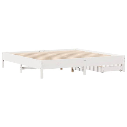 Giroletto senza Materasso Bianco 200x200 cm Legno Massello Pino | homemem39