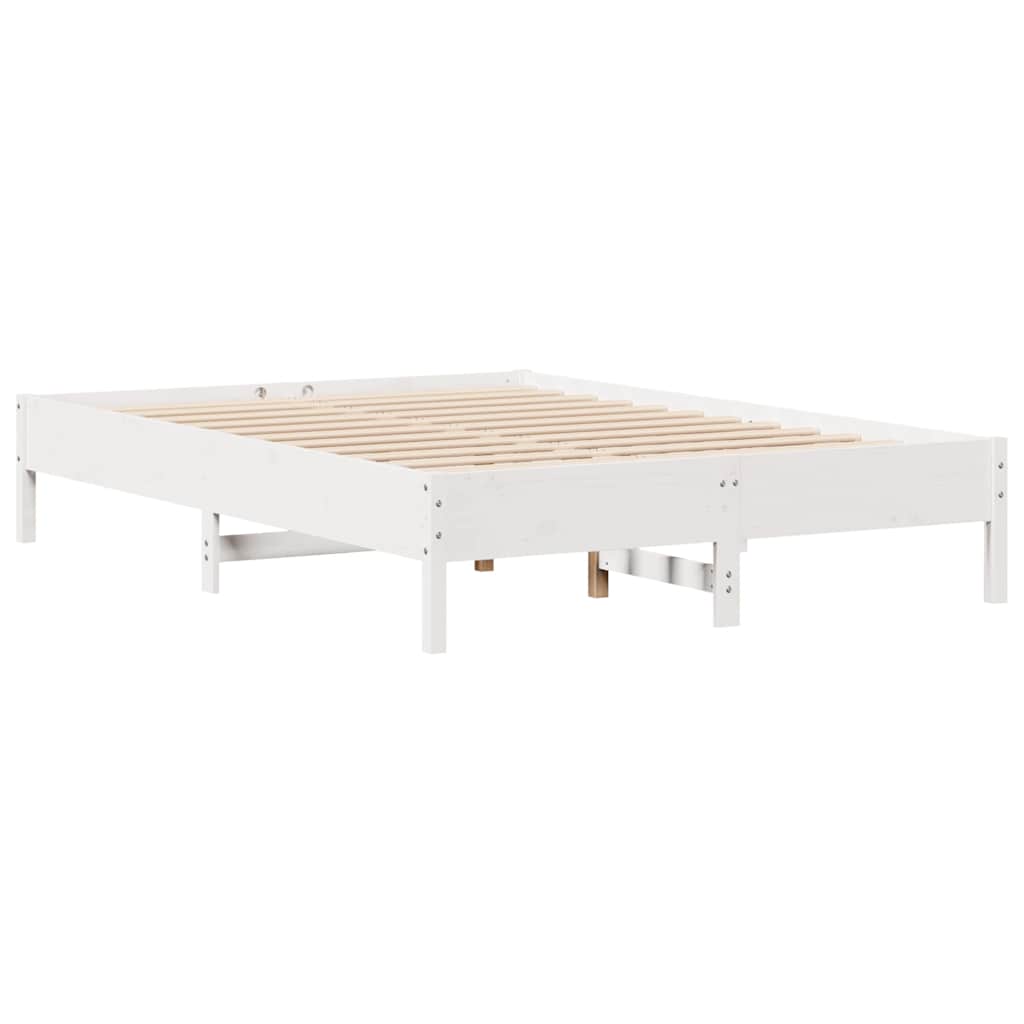 Letto senza Materasso Bianco 160x200 cm Legno Massello di Pino | homemem39