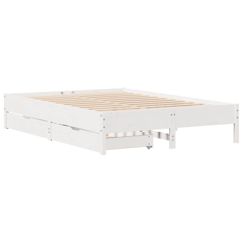 Letto senza Materasso Bianco 120x200 cm Legno Massello di Pino