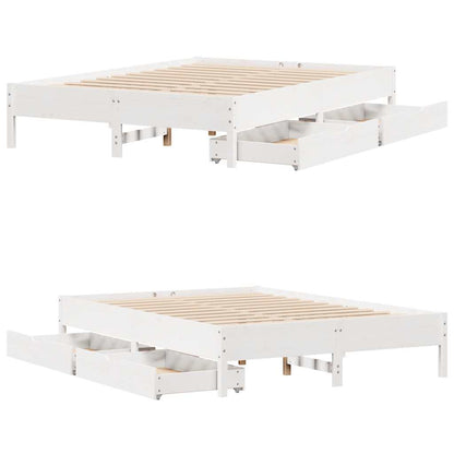 Letto senza Materasso Bianco 120x200 cm Legno Massello di Pino