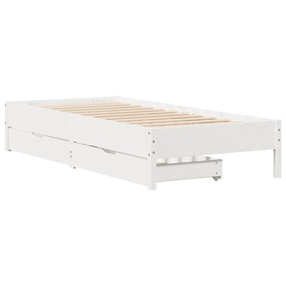 Letto senza Materasso Bianco 90x200 cm Legno Massello di Pino | homemem39