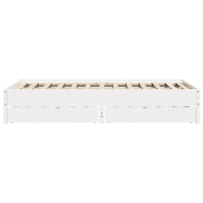 Letto senza Materasso Bianco 140x190 cm Legno Massello di Pino | homemem39