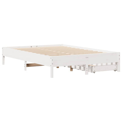Letto senza Materasso Bianco 140x190 cm Legno Massello di Pino | homemem39