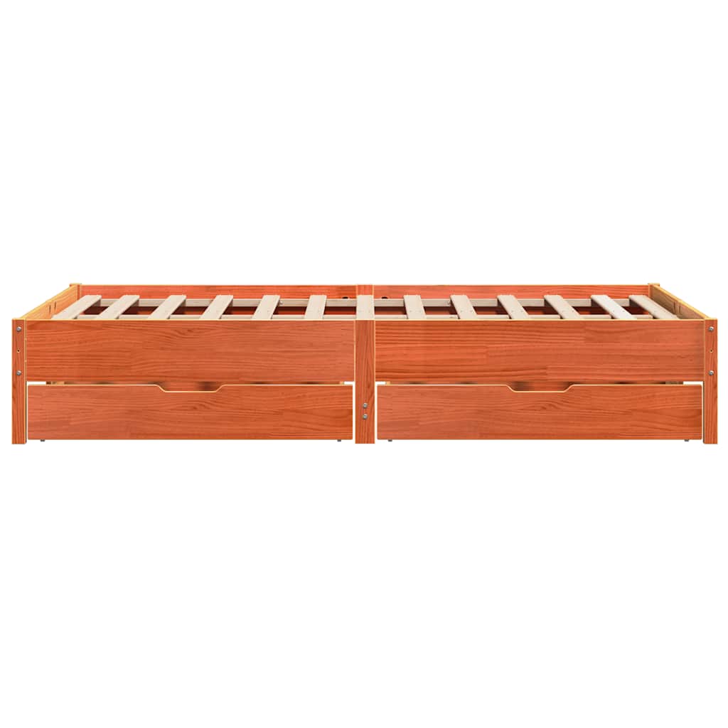 Letto senza Materasso Marrone Cera 135x190 cm in Legno di Pino | homemem39