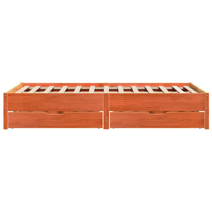 Letto senza Materasso Marrone Cera 135x190 cm in Legno di Pino | homemem39