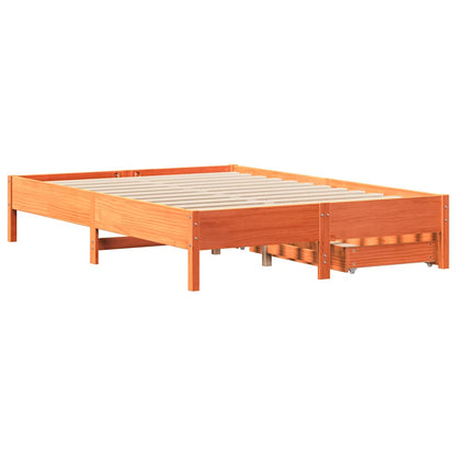 Letto senza Materasso Marrone Cera 135x190 cm in Legno di Pino | homemem39