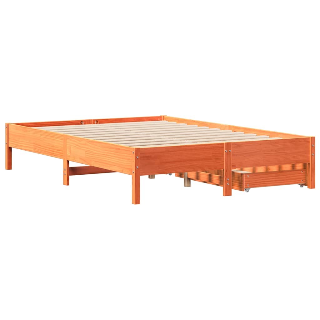 Letto senza Materasso Marrone Cera 120x190 cm in Legno di Pino | homemem39