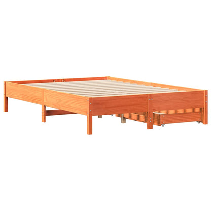 Letto senza Materasso Marrone Cera 120x190 cm in Legno di Pino | homemem39