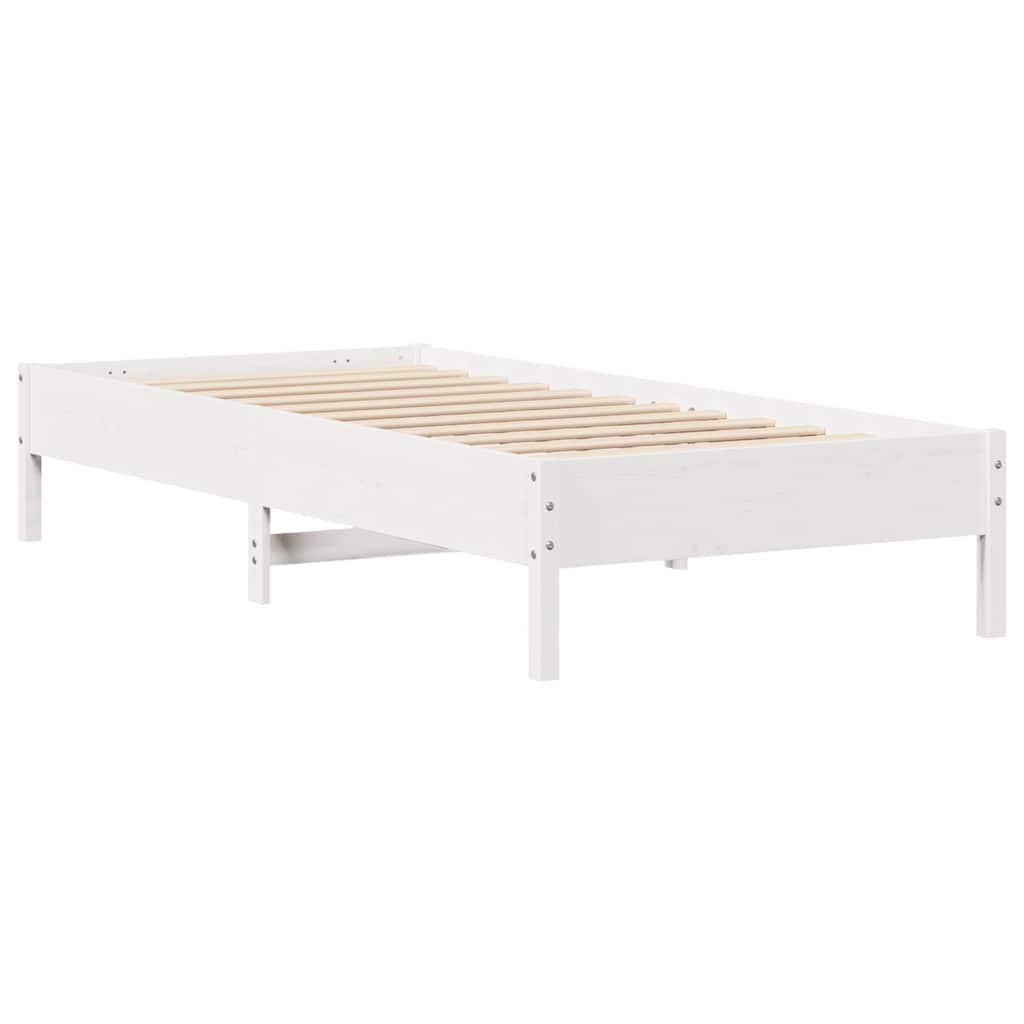 Letto senza Materasso Bianco 90x190 cm in Legno Massello Pino | homemem39