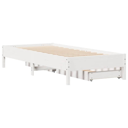 Letto senza Materasso Bianco 90x190 cm in Legno Massello Pino | homemem39