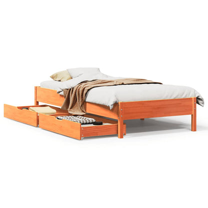 Letto senza Materasso Marrone Cera 90x190 cm in Legno di Pino | homemem39