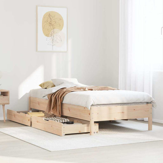 Letto senza Materasso 75x190 cm in Legno Massello Pino | homemem39